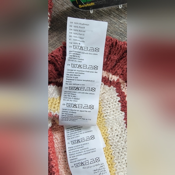 Billabong Cropped Sweater Women's S Cream & Red 100% Cotton Rough Knit  Dolman S - Picture 9 of 14